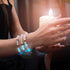 Ghostly Aura | .925 Sterling Silver | Firefly Glass Skull Bracelet
